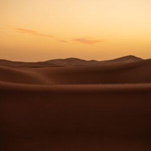 Sahara sand dunes at sunset - Erg Chigaga